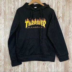 Skateboard Long Sleeve Black Hoodie Size Small